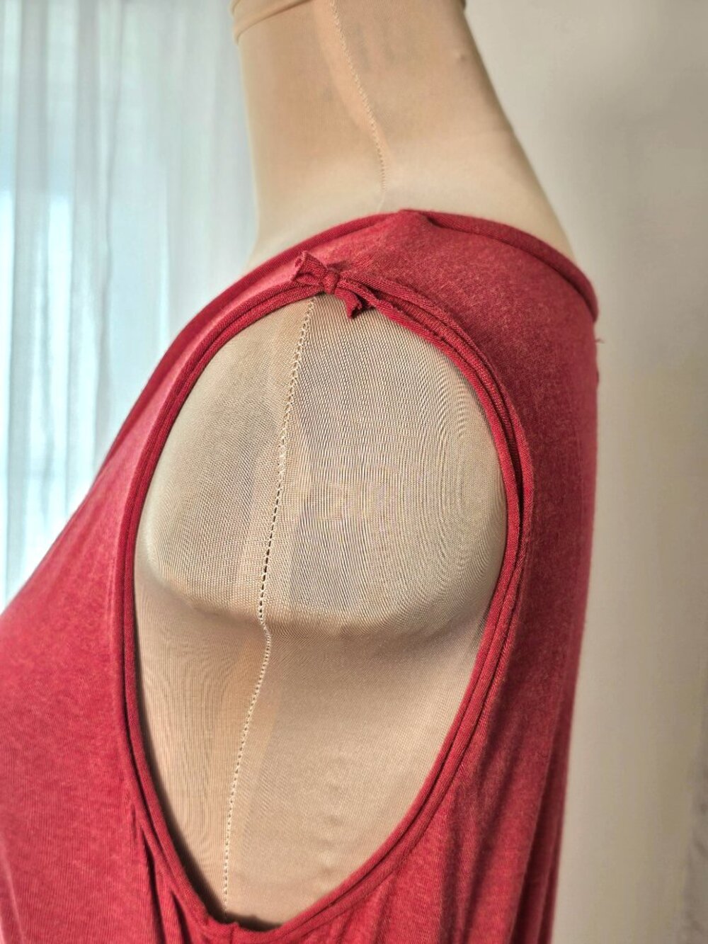 Max Studio Knit Midi Dress Size L NWT Coral Sleeveless Fit & Flare - Picture 4 of 10